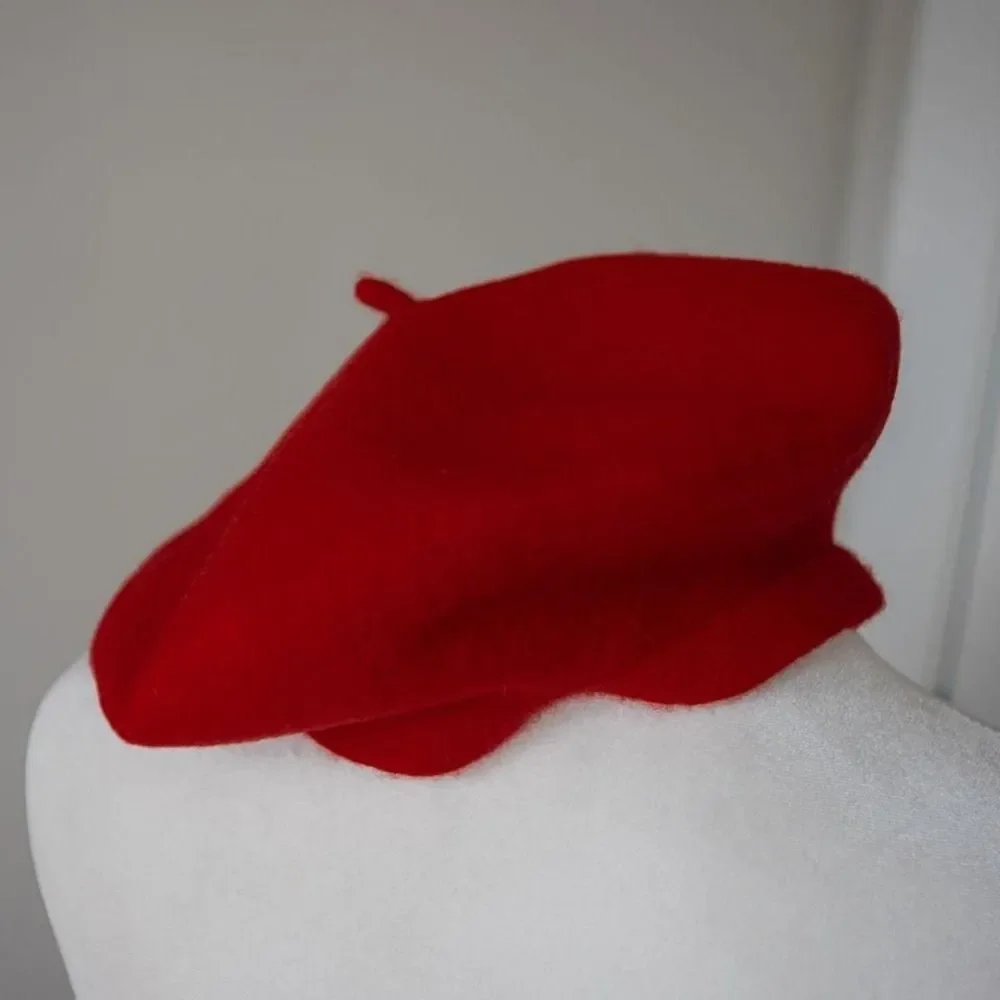 Vintage Original Basque Red Wool Beret